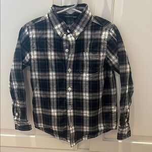Janie and Jack Black and White Plaid Button Down Shirt